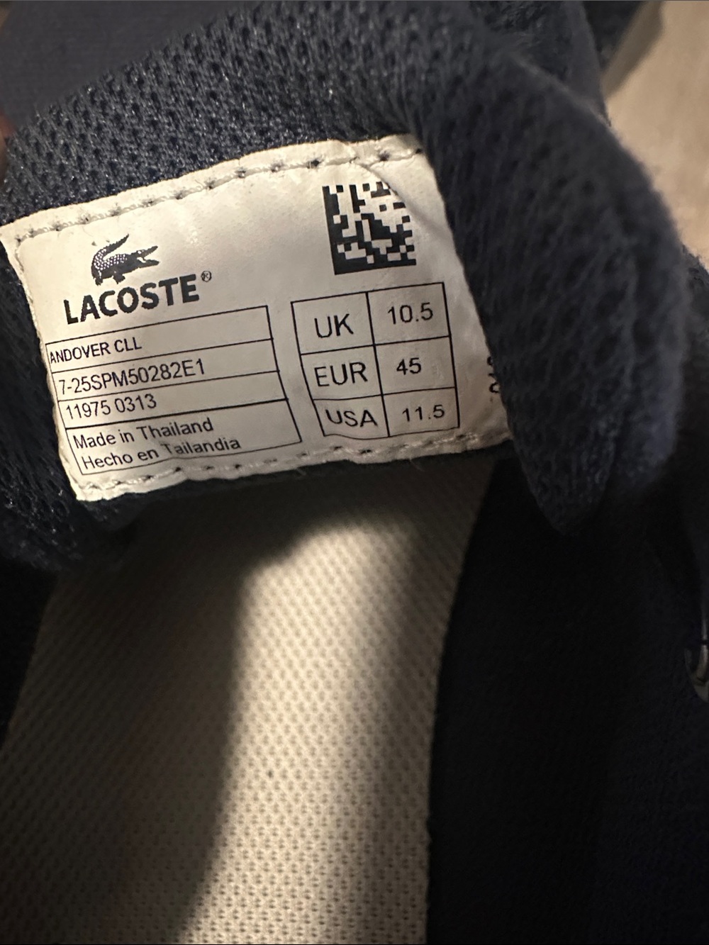 Lacoste Men’s Navy Canvas Low-Top Sneakers With OrthoLite Insoles - Picture 15 of 15